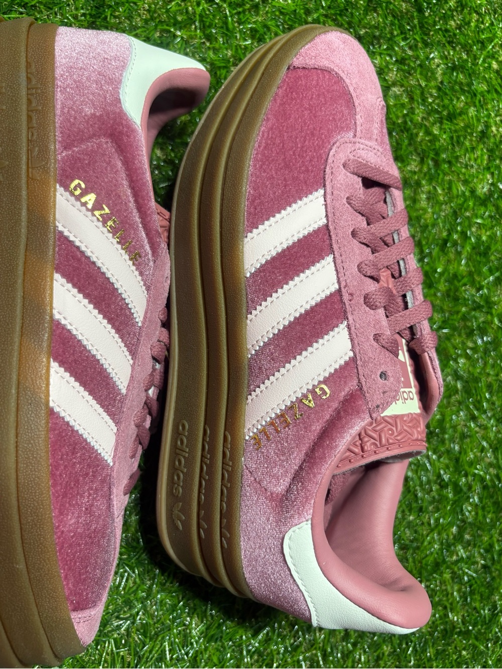 adidas Gazelle Platform Women's Sneakers in Rose and White women’s 5.5